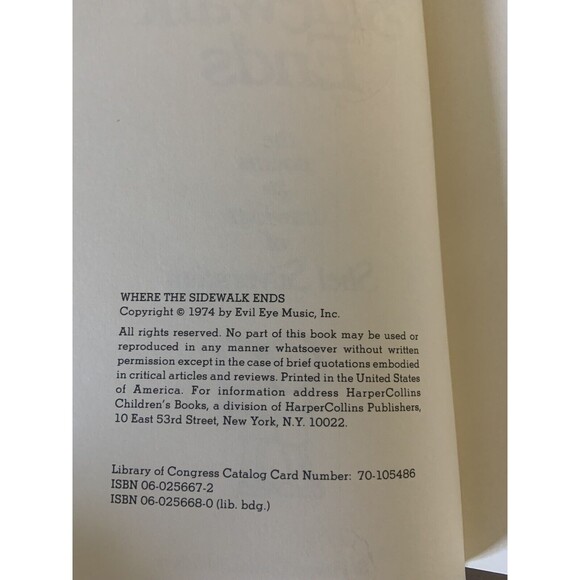 Where The Sidewalk Ends by Shel Silverstein 1974 First Edition Hardcover EUC - Picture 5 of 5